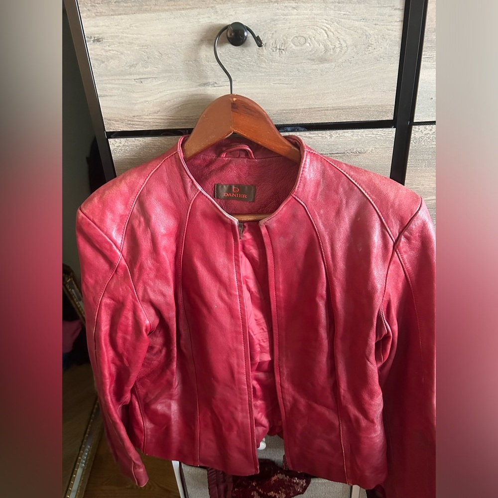 Danier Leather jacket red